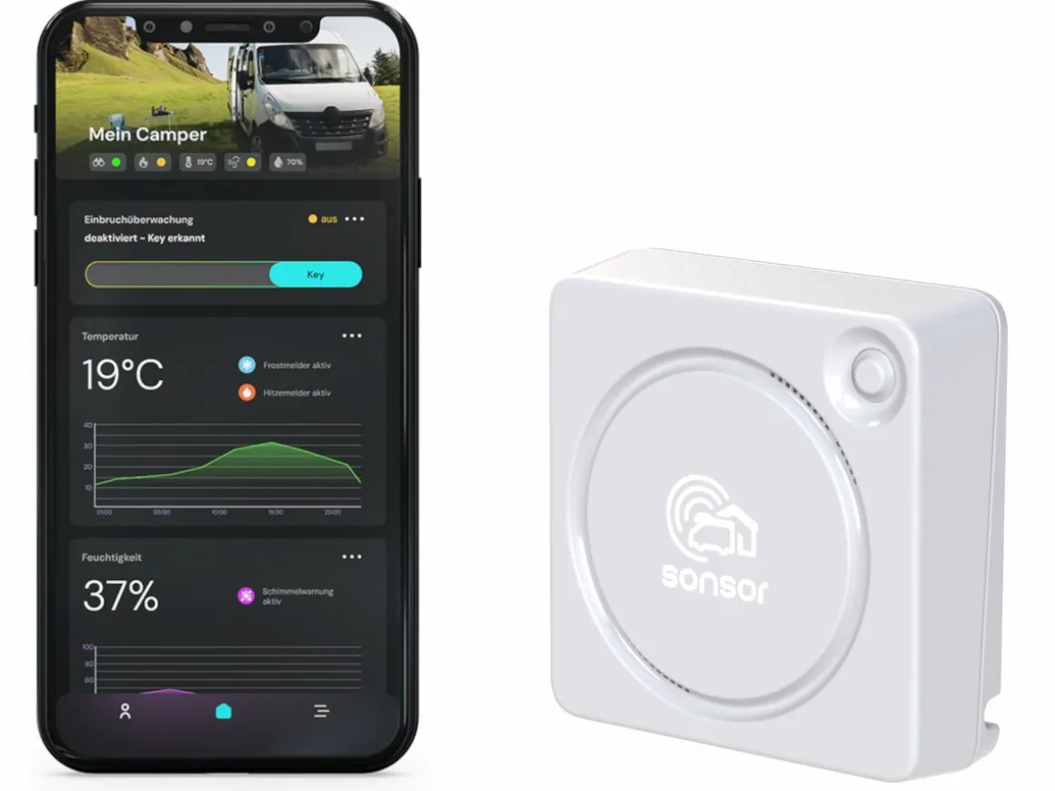 Sonsor mobiles Alarmsystem mit LTE, GPS & WLAN - Grey