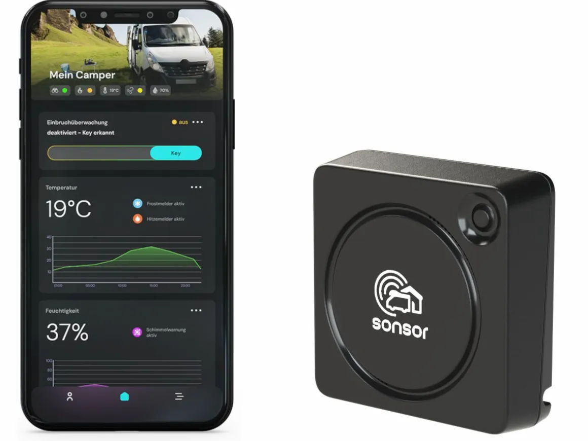 sonsor mobiles Alarmsystem mit LTE, GPS und WLAN - Black