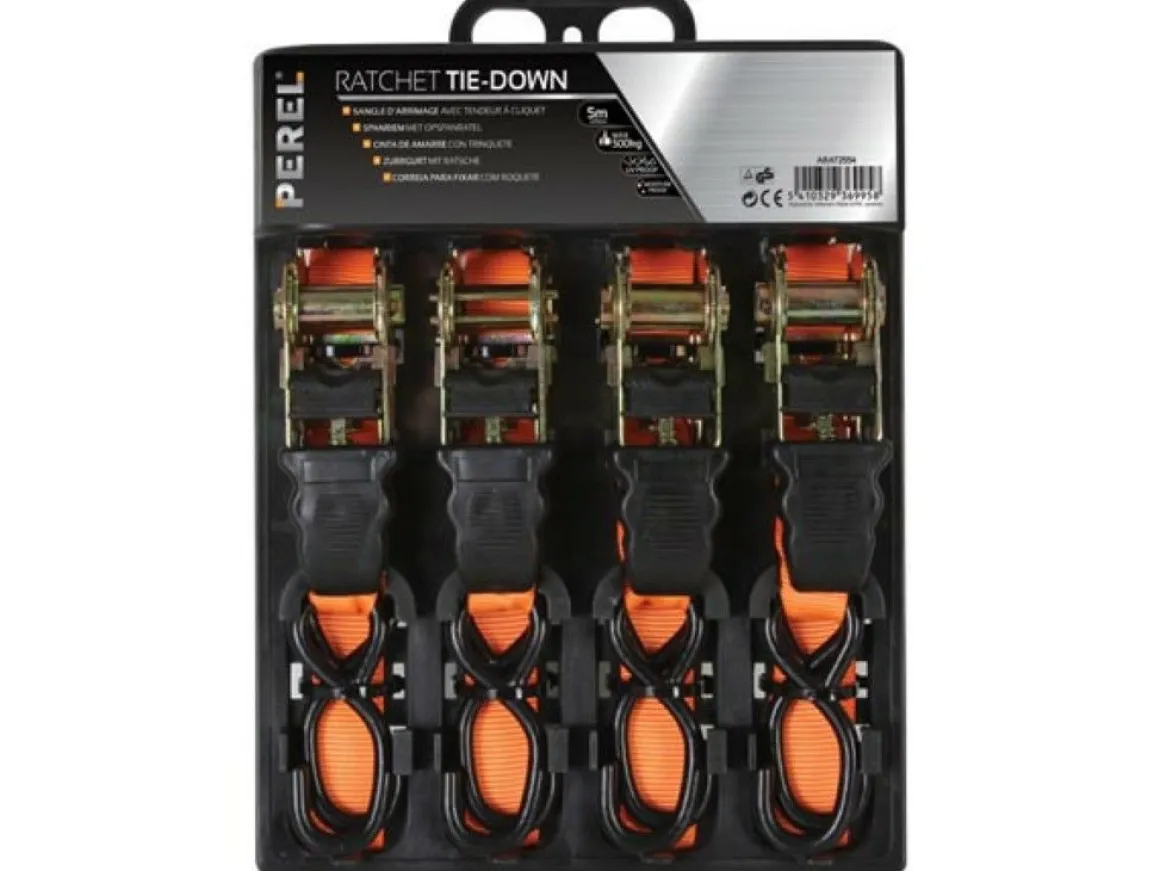 Toolland ARAT2554 2-teilig Spanngurt-Set mit Ratsche - 5 Meter
