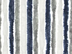 Travellife 56 x 185 grau/weiß/blau Chenille-Vorhang